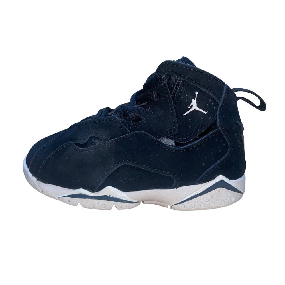 Air Jordan Kids Black Suede Sneakers Lace-Up Basketball Shoes Size 7C - Picture 4 of 8